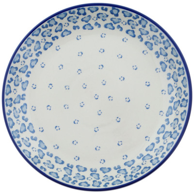 Polish Pottery Dinner Plate 10&frac12;-inch Light Blue Leopard
