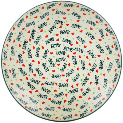 Polish Pottery Dinner Plate 10&frac12;-inch Love