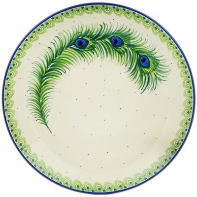 Polish Pottery Dinner Plate 10&frac12;-inch Majestic Peacock