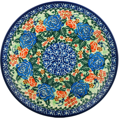 Polish Pottery Dinner Plate 10&frac12;-inch Midnight Blossoms UNIKAT
