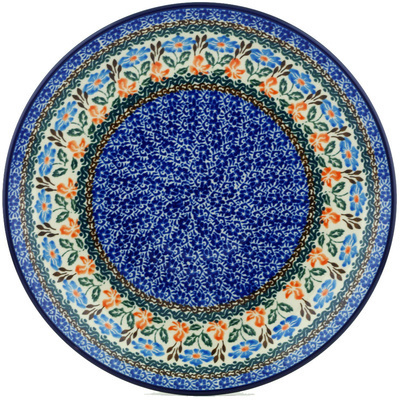Polish Pottery Dinner Plate 10&frac12;-inch Orange And Blue Delight