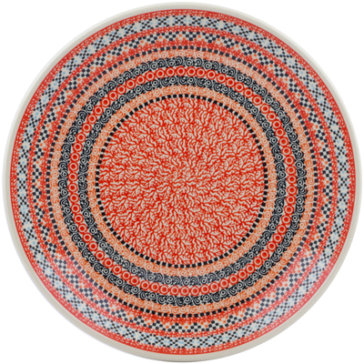 Polish Pottery Dinner Plate 10&frac12;-inch Orange Kaleidoscope UNIKAT