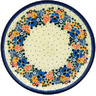 Polish Pottery Dinner Plate 10&frac12;-inch Pansy Wreath UNIKAT