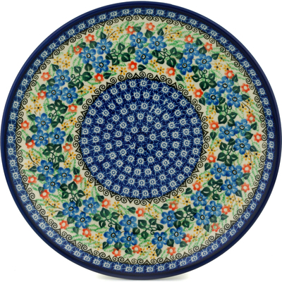 Polish Pottery Dinner Plate 10&frac12;-inch Periwinkle Blooms UNIKAT