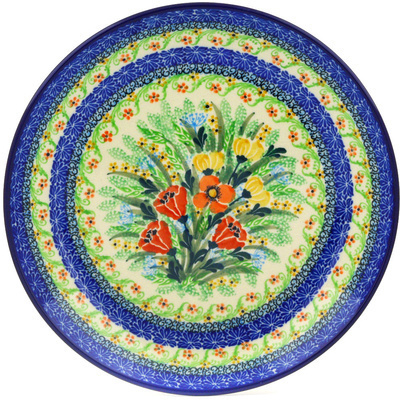Polish Pottery Dinner Plate 10&frac12;-inch Poppy Meadow UNIKAT