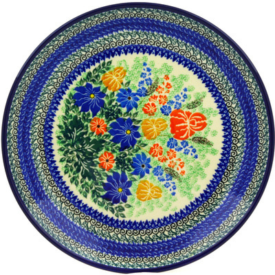 Polish Pottery Dinner Plate 10&frac12;-inch Primary Iris UNIKAT