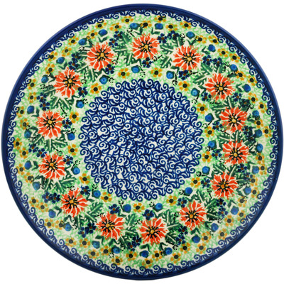 Polish Pottery Dinner Plate 10&frac12;-inch Red Chickory Ring UNIKAT