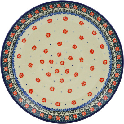 Polish Pottery Dinner Plate 10&frac12;-inch Red Field