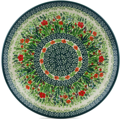 Polish Pottery Dinner Plate 10&frac12;-inch Red Garden UNIKAT