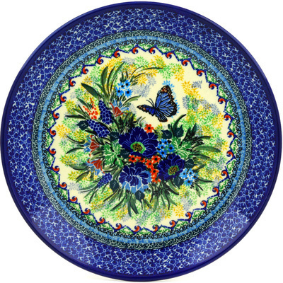 Polish Pottery Dinner Plate 10&frac12;-inch Royal Blue Monarch UNIKAT