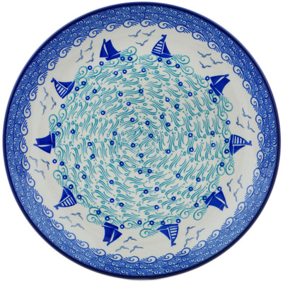 Polish Pottery Dinner Plate 10&frac12;-inch Sailing Day