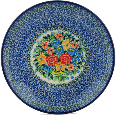 Polish Pottery Dinner Plate 10&frac12;-inch Sea Of Flowers UNIKAT