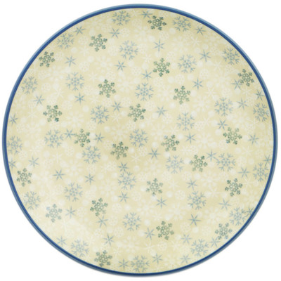 Polish Pottery Dinner Plate 10&frac12;-inch Silver Snow Fall UNIKAT