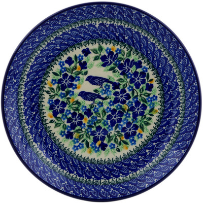 Polish Pottery Dinner Plate 10&frac12;-inch Sitting Blue Birds UNIKAT