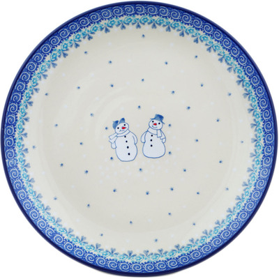 Polish Pottery Dinner Plate 10&frac12;-inch Snow Couple