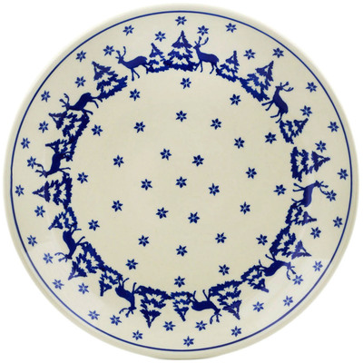 Polish Pottery Dinner Plate 10&frac12;-inch Snowy Morning
