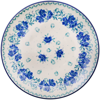 Polish Pottery Dinner Plate 10&frac12;-inch Spearmint Rose