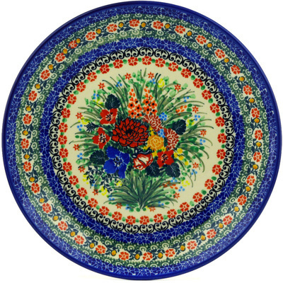 Polish Pottery Dinner Plate 10&frac12;-inch Splendid Meadow UNIKAT