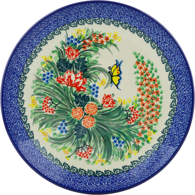 Polish Pottery Dinner Plate 10&frac12;-inch Spring Butterfly UNIKAT