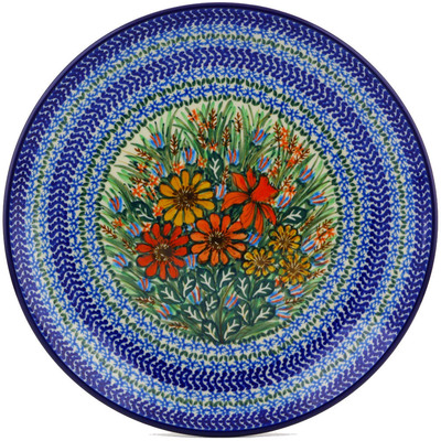 Polish Pottery Dinner Plate 10&frac12;-inch Spring Field UNIKAT