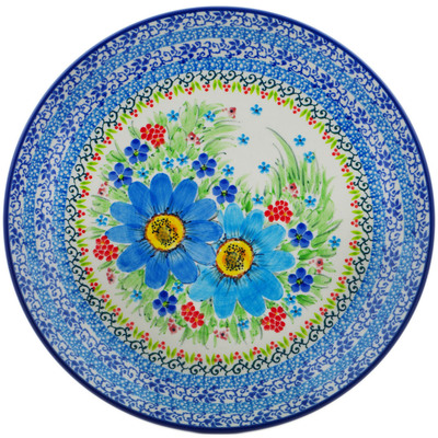 Polish Pottery Dinner Plate 10&frac12;-inch Springtime Flowers Bouquet UNIKAT