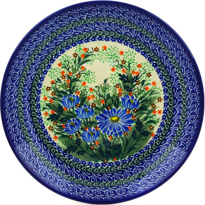 Polish Pottery Dinner Plate 10&frac12;-inch Star Meadow UNIKAT