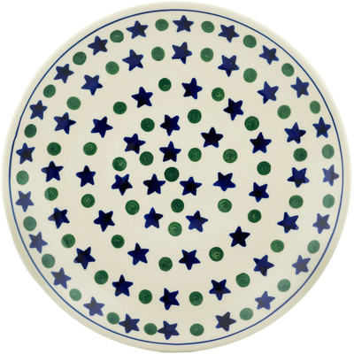 Polish Pottery Dinner Plate 10&frac12;-inch Stars And Dots