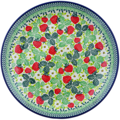Polish Pottery Dinner Plate 10&frac12;-inch Summer Strawberry UNIKAT