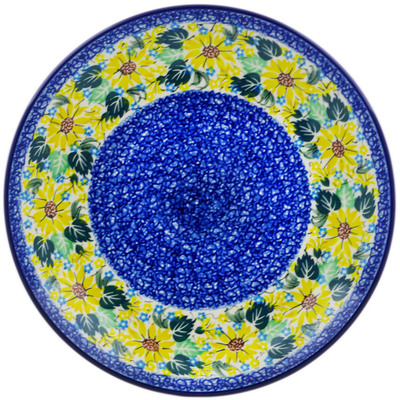 Polish Pottery Dinner Plate 10&frac12;-inch Sunflower Surprise UNIKAT