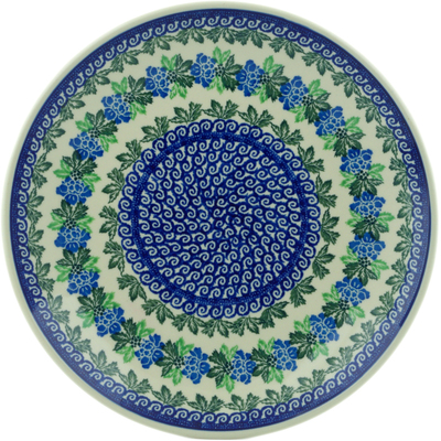 Polish Pottery Dinner Plate 10&frac12;-inch Swirls And Carnations