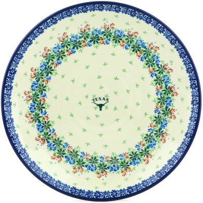 Polish Pottery Dinner Plate 10&frac12;-inch Texas Wildflower