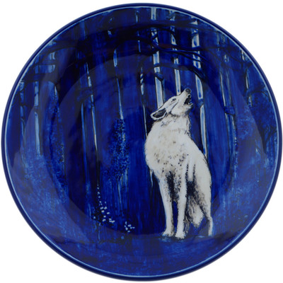 Polish Pottery Dinner Plate 10&frac12;-inch The Lone Wolf UNIKAT