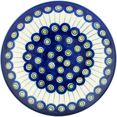Polish Pottery Dinner Plate 10&frac12;-inch Traditional Peacock