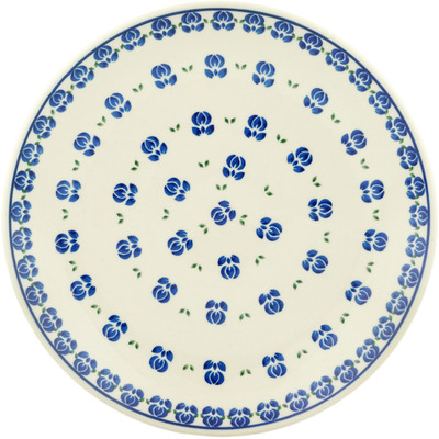 Polish Pottery Dinner Plate 10&frac12;-inch Tulip Circles