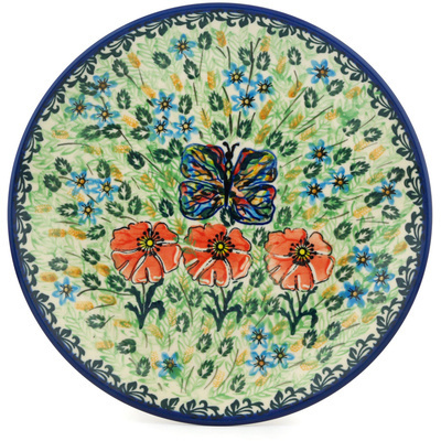Polish Pottery Dinner Plate 10&frac12;-inch Watercolor Butterfly UNIKAT