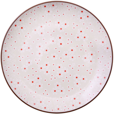Polish Pottery Dinner Plate 10&frac12;-inch White Blossoms