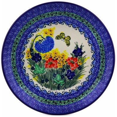 Polish Pottery Dinner Plate 10&frac12;-inch Wildflower Cottage Garden UNIKAT
