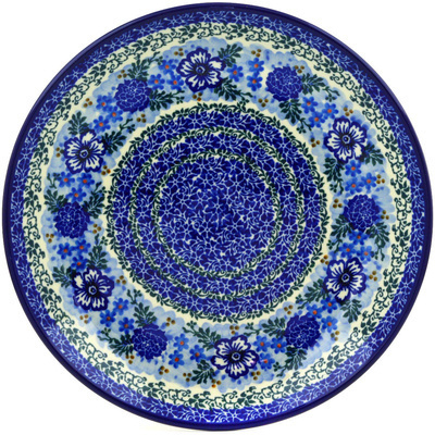 Polish Pottery Dinner Plate 10&frac12;-inch Winter Flowers UNIKAT