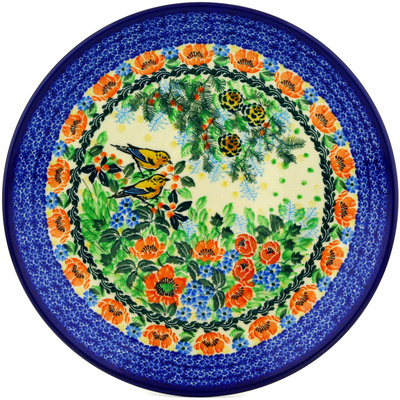 Polish Pottery Dinner Plate 10&frac12;-inch Yellow Finches UNIKAT