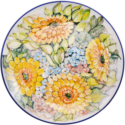 Polish Pottery Dinner Plate 10&frac12;-inch Yellow Majesty UNIKAT