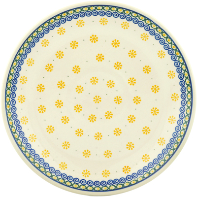 Polish Pottery Dinner Plate 10&frac12;-inch Yellow Snowflakes