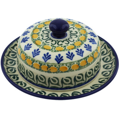Polish Pottery Dish with Cover 6&quot; Autumn Weatfields