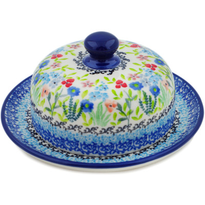 Polish Pottery Dish with Cover 6&quot; Spring Essence UNIKAT