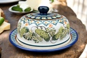 Polish Pottery Dish with Cover 8&quot; Cucumber Patch