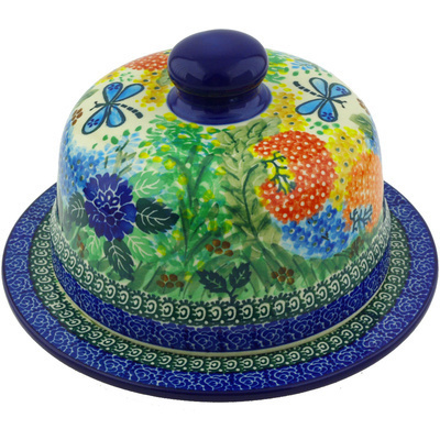 Polish Pottery Dish with Cover 9&quot; Garden Delight UNIKAT