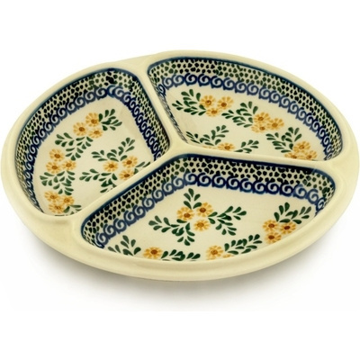 Polish Pottery Divided Dish 10&quot; Summer Day
