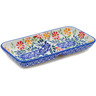 Polish Pottery Divided Dish 7&quot; Wave Of Flowers