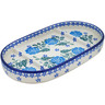 Polish Pottery Divided Dish 8&quot; Flowers In The Snowfall