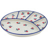 Polish Pottery Divided Dish 9&quot; Auntie Em Scarlet