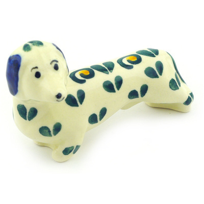 Polish Pottery Dog Figurine 4&quot;